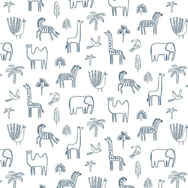 Funky Jungle Wallpaper - Navy from