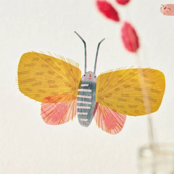 Garden Friends Wallpaper - Poppy / Ochre / Leaf by Garden Friends Wallpaper - Poppy / Ochre / Leaf from