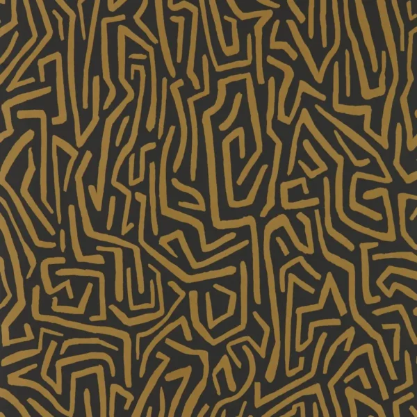 Melodic Wallpaper - Gold / Black Earth by black-grey misc wallpaper from harlequin