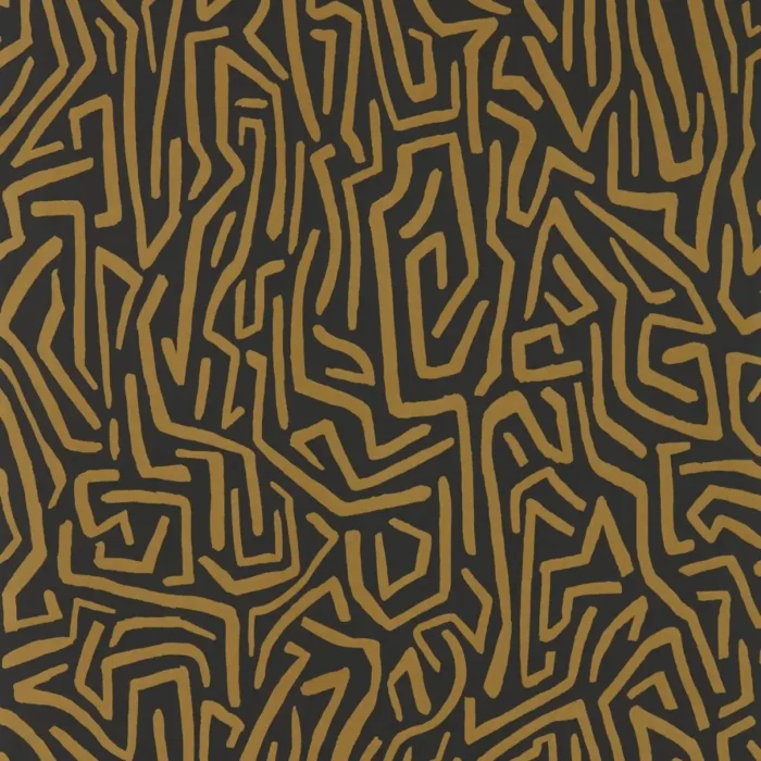 Melodic Wallpaper - Gold / Black Earth swatch