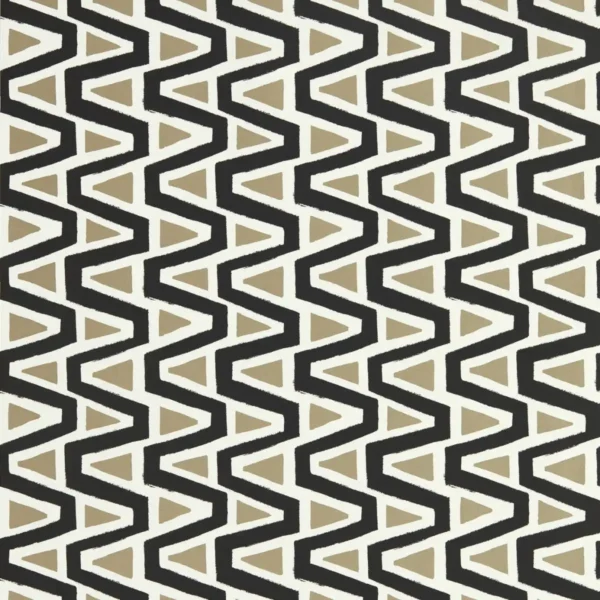 Perception Wallpaper - Black Earth / Gilver / New Beginnings by black-grey geometric wallpaper from harlequin