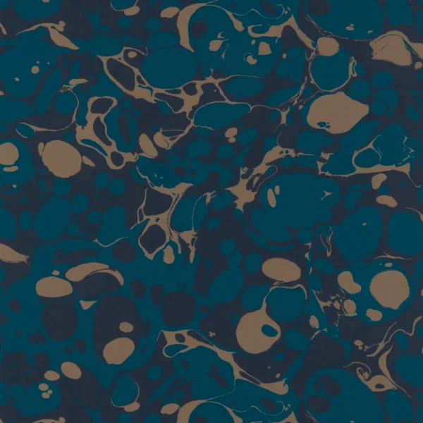 Marble Wallpaper - Azurite / Copper / Japanese Ink by blue misc wallpaper from harlequin