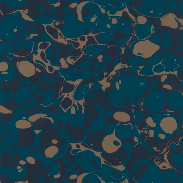 Marble Wallpaper - Azurite / Copper / Japanese Ink swatch