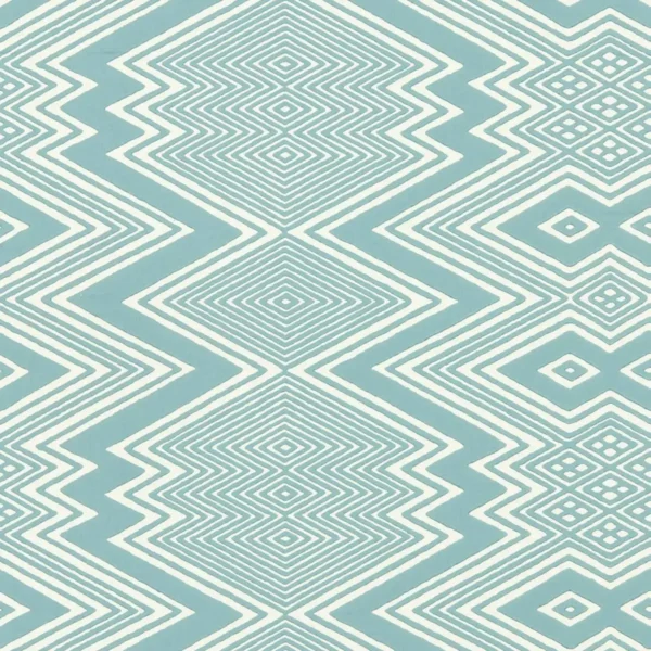 Ankara Wallpaper - Sky / Awakening by blue geometric wallpaper from harlequin