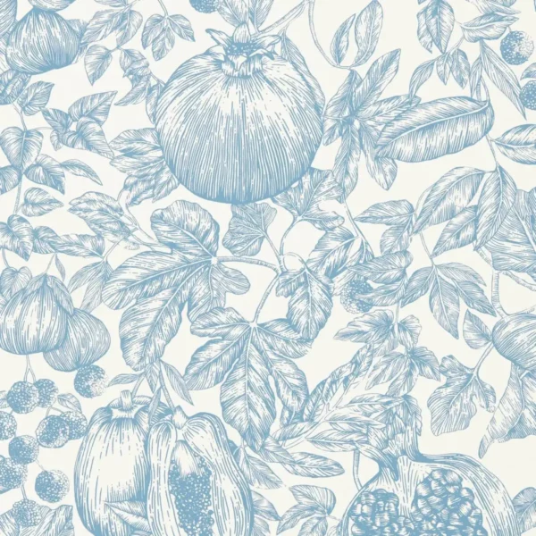 blue botanical wallpaper from harlequin