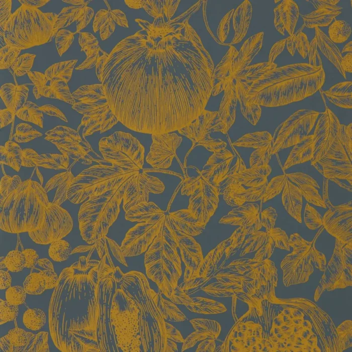 Melograno Wallpaper - Gold / Wild Water swatch