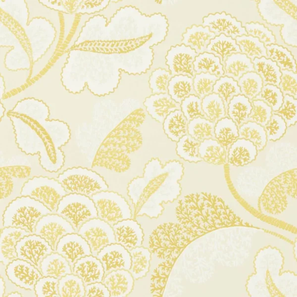 yellow botanical wallpaper from harlequin