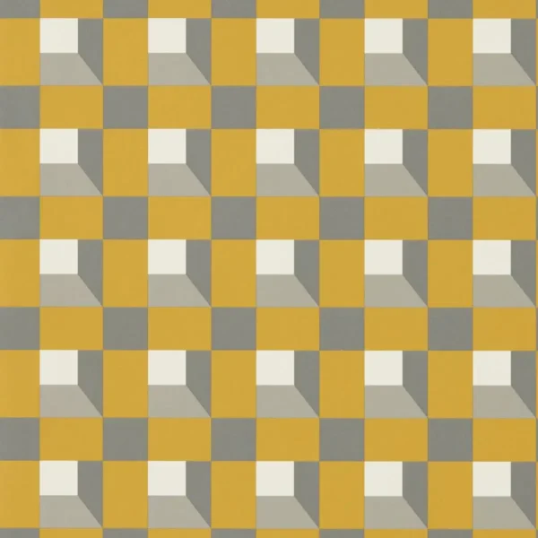 Blocks Wallpaper - Nectar / Sketched / Diffused Light by yellow geometric wallpaper from harlequin
