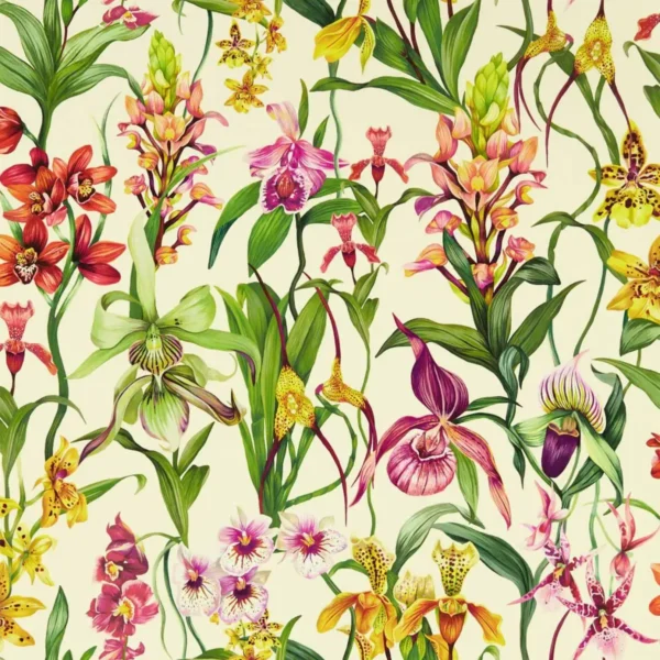 Kalina Wallpaper - Parchment / Forest / Azalea by Kalina Wallpaper - Parchment / Forest / Azalea from