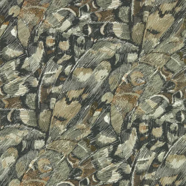 Lamina Wallpaper - Onyx / Bronze by black-grey animal wallpaper from harlequin