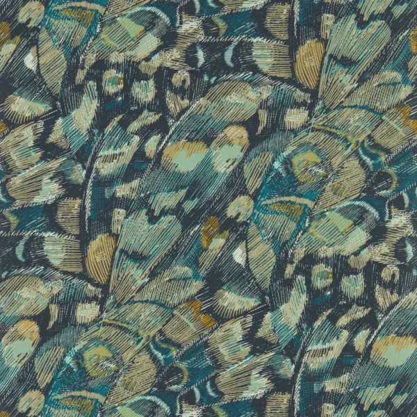 Lamina Wallpaper - Ink / Marine by blue animal wallpaper from harlequin