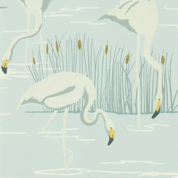 Salinas Wallpaper - Ice / Linen / Dijon from