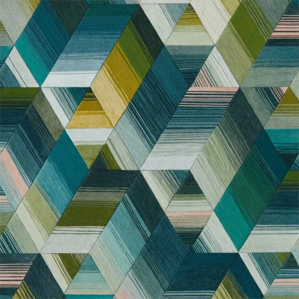 green geometric wallpaper from harlequin
