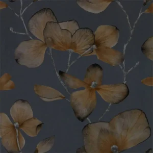 black-grey botanical wallpaper from harlequin