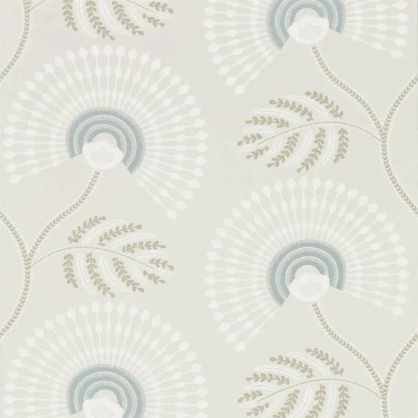 Louella Wallpaper - Seaglass / Pearl by brown botanical wallpaper from harlequin