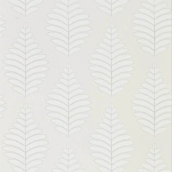 Lucielle Wallpaper - Linen / Silver by black-grey botanical wallpaper from harlequin