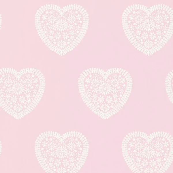 Sweet Hearts Wallpaper - Soft Pink by pink contemporary wallpaper from harlequin