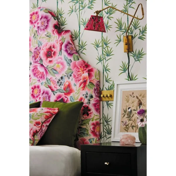 Marsha Wallpaper - Aqua / Peony / Magenta by Marsha Wallpaper - Aqua / Peony / Magenta from