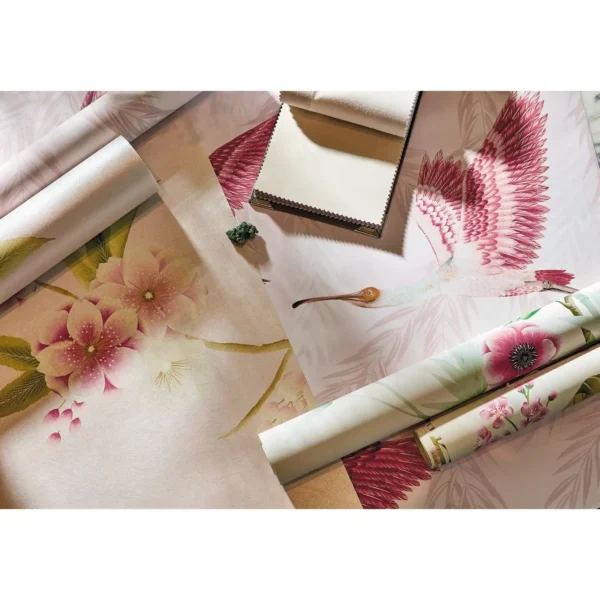Marsha Wallpaper - Powder / Peony / Magenta by Marsha Wallpaper - Powder / Peony / Magenta from