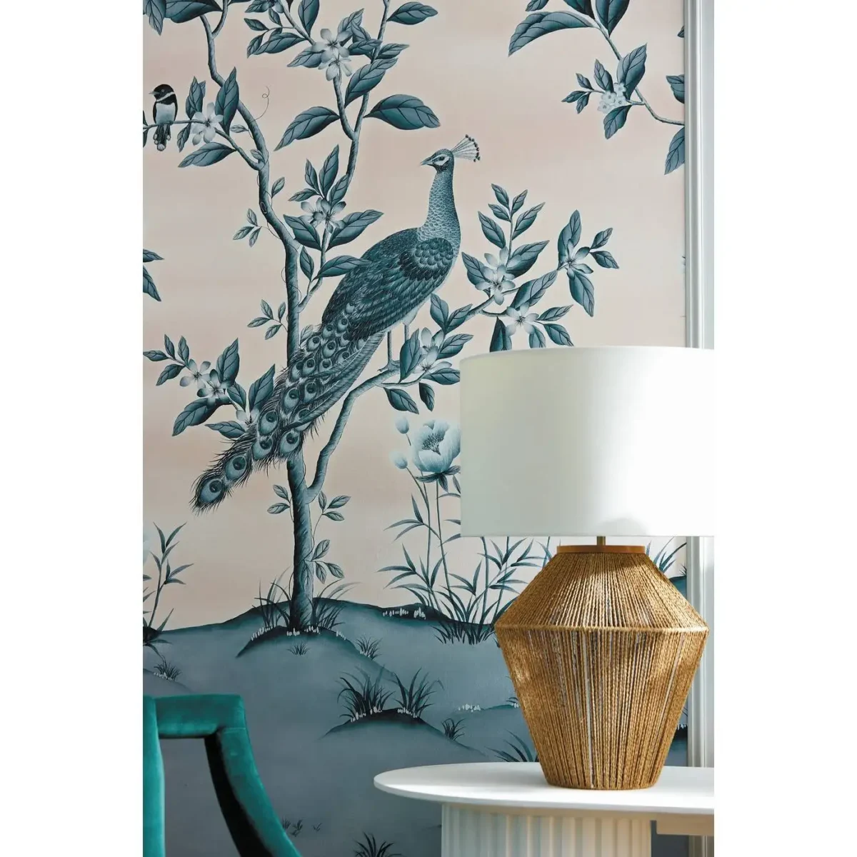 Florence Wallpaper - Powder / China Blue by Florence Wallpaper - Powder / China Blue from