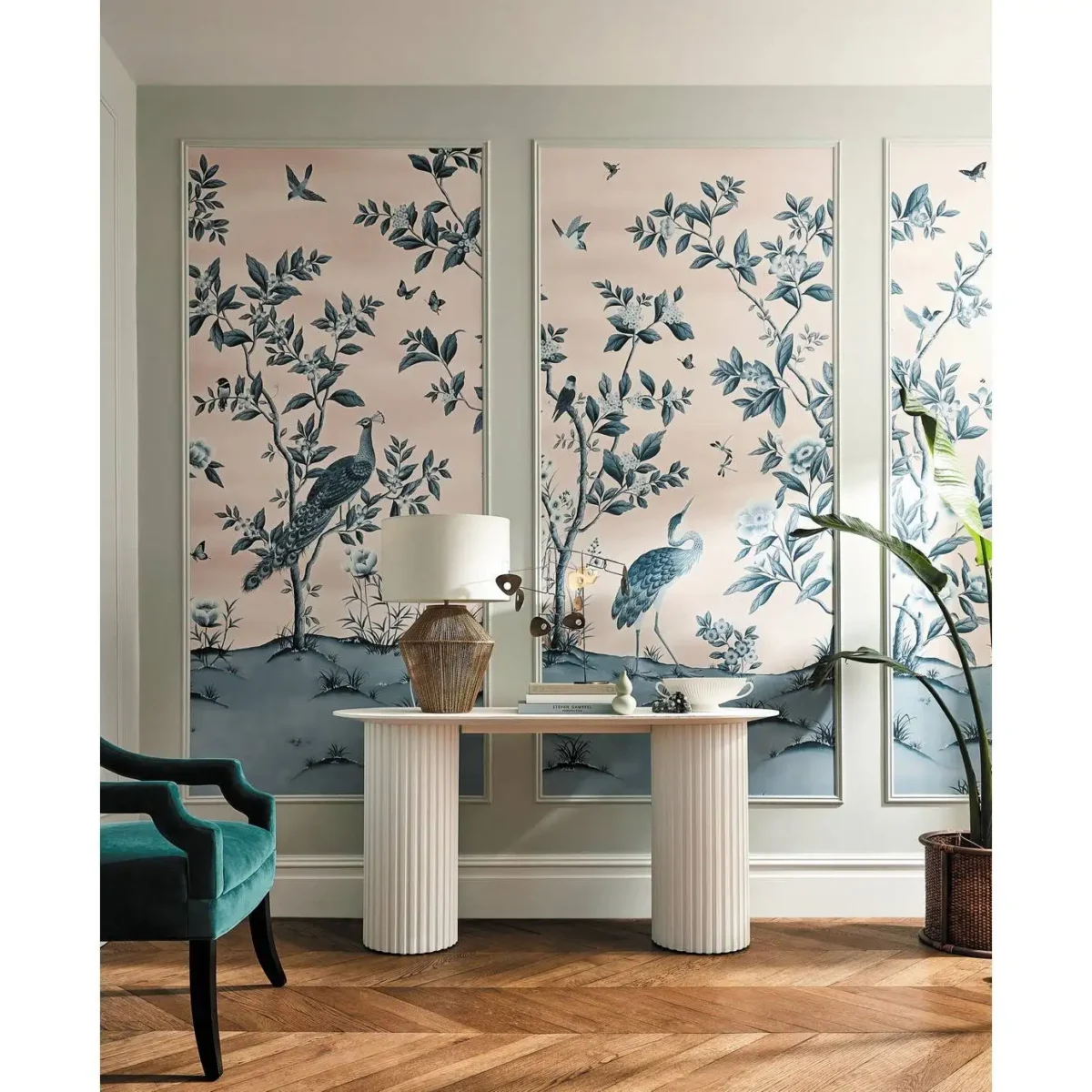 Florence Wallpaper - Powder / China Blue by Florence Wallpaper - Powder / China Blue from