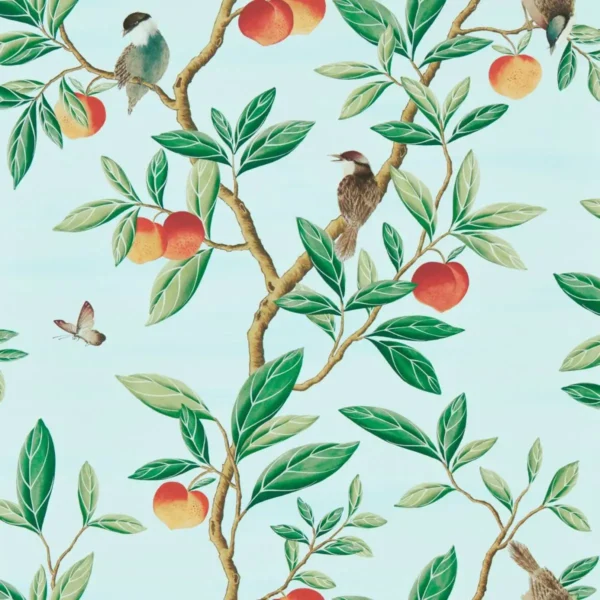 Ella Wallpaper - Sky / Fig Leaf / Nectarine by Ella Wallpaper - Sky / Fig Leaf / Nectarine from