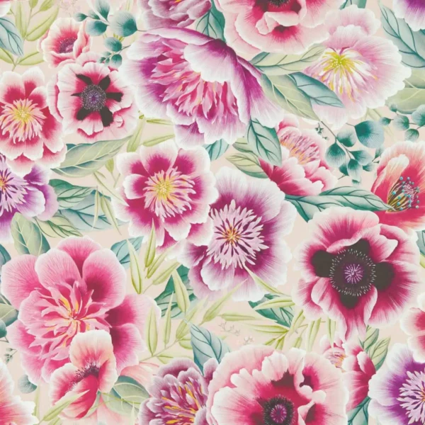 Marsha Wallpaper - Powder / Peony / Magenta by Marsha Wallpaper - Powder / Peony / Magenta from