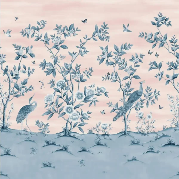 Florence Wallpaper - Powder / China Blue by Florence Wallpaper - Powder / China Blue from