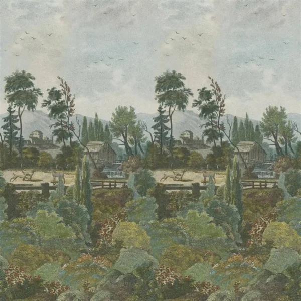 Pastoral Scene 1 Wallpaper - Sky by green botanical wallpaper from john derian