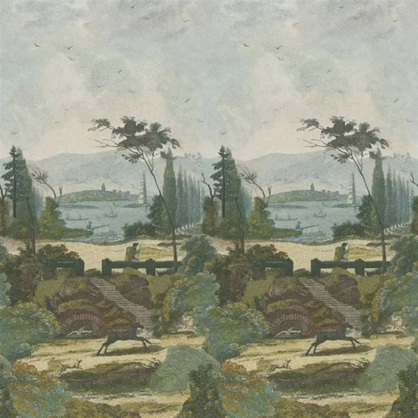 green botanical wallpaper from john derian