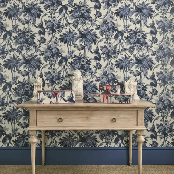 Monkey Puzzle Wallpaper - Indigo by Monkey Puzzle Wallpaper - Indigo from