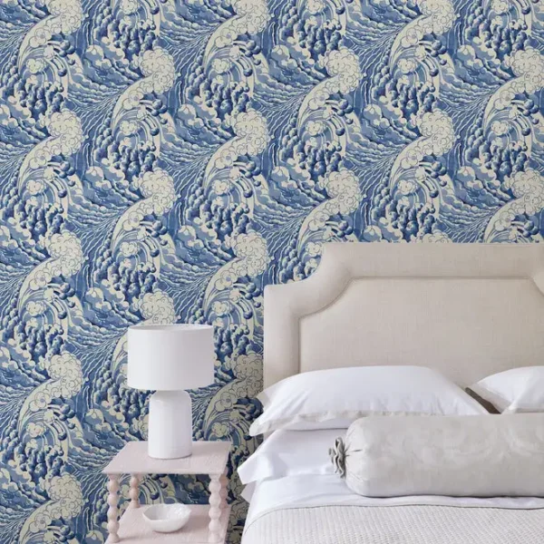 The Wave Wallpaper - Indigo by The Wave Wallpaper - Indigo from
