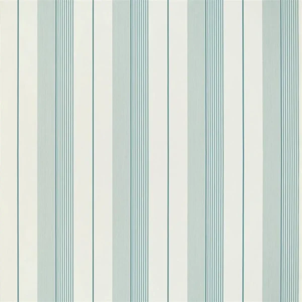 Aiden Stripe Wallpaper - Teal Blue by blue striped wallpaper from ralph lauren