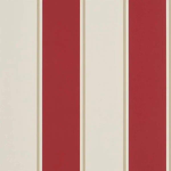 Mapleton Stripe Wallpaper - Vermilion by red striped wallpaper from ralph lauren