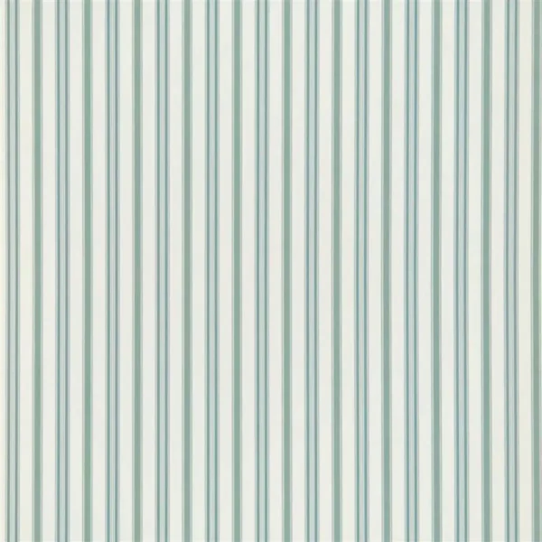 Basil Stripe Wallpaper - Teal Blue by black-grey striped wallpaper from ralph lauren