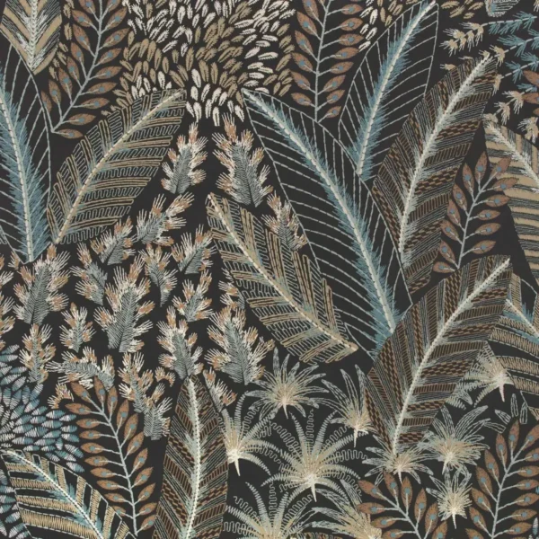 Chiraco Wallpaper - Spice by blue botanical wallpaper from romo