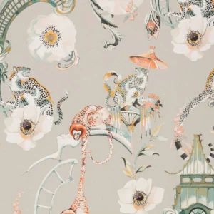 neutral botanical wallpaper from romo