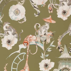 green botanical wallpaper from romo