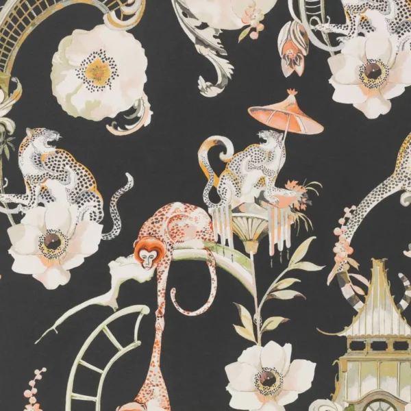 Euphoria Wallcovering - Secret Garden by black-grey botanical wallpaper from romo