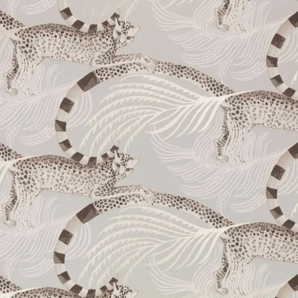 Delilah Wallcovering - Moonstone by black-grey animal wallpaper from romo