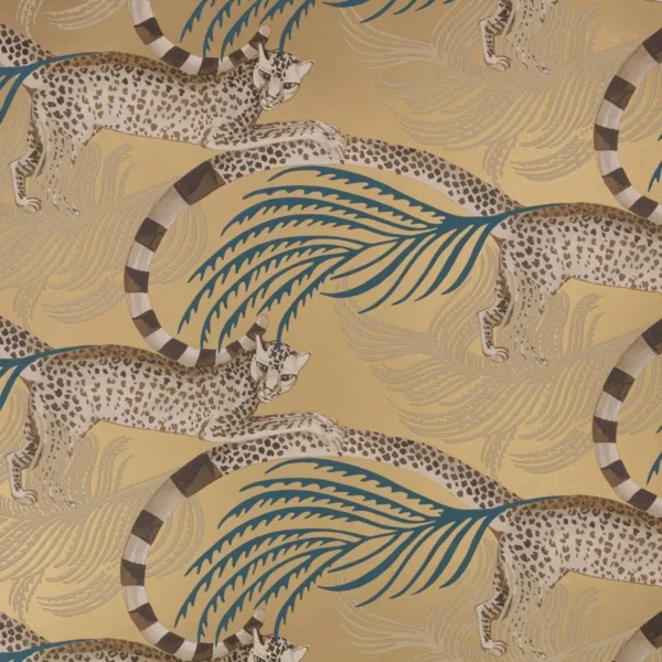 Delilah Wallcovering - Vintage Gold by yellow animal wallpaper from romo