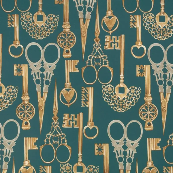 Roxanne Wallcovering - Peacock by green misc wallpaper from romo