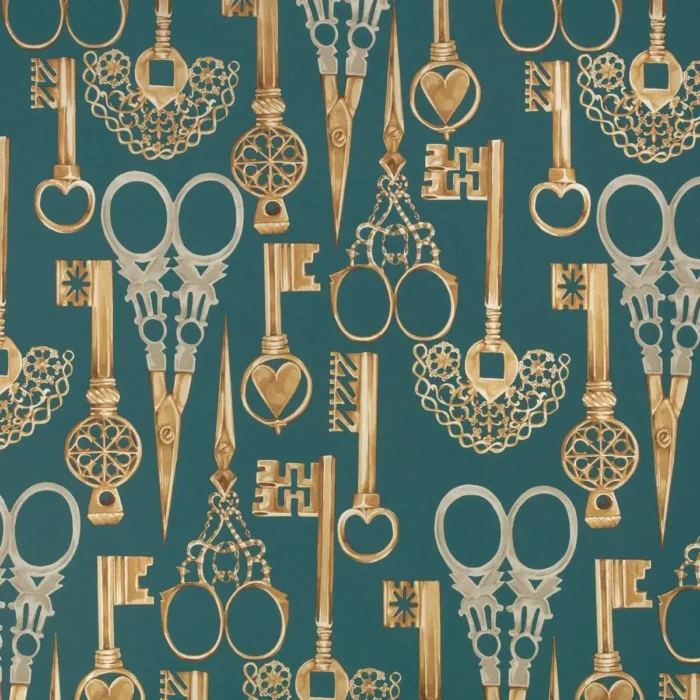 Roxanne Wallcovering - Peacock swatch