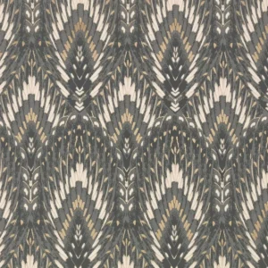 black-grey botanical wallpaper from romo