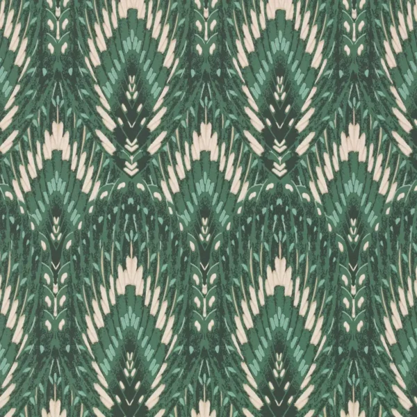 Lolana Wallcovering - Jade by green botanical wallpaper from romo