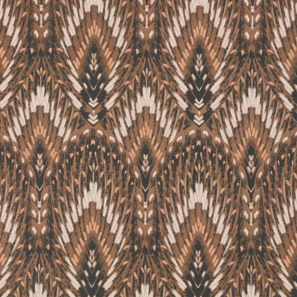 orange botanical wallpaper from romo