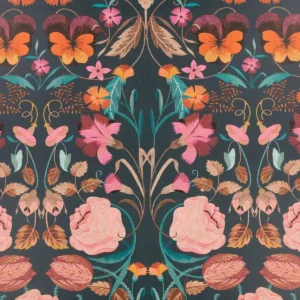 pink botanical wallpaper from romo