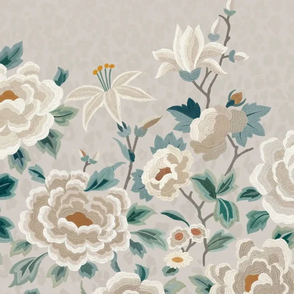 white botanical wallpaper from romo