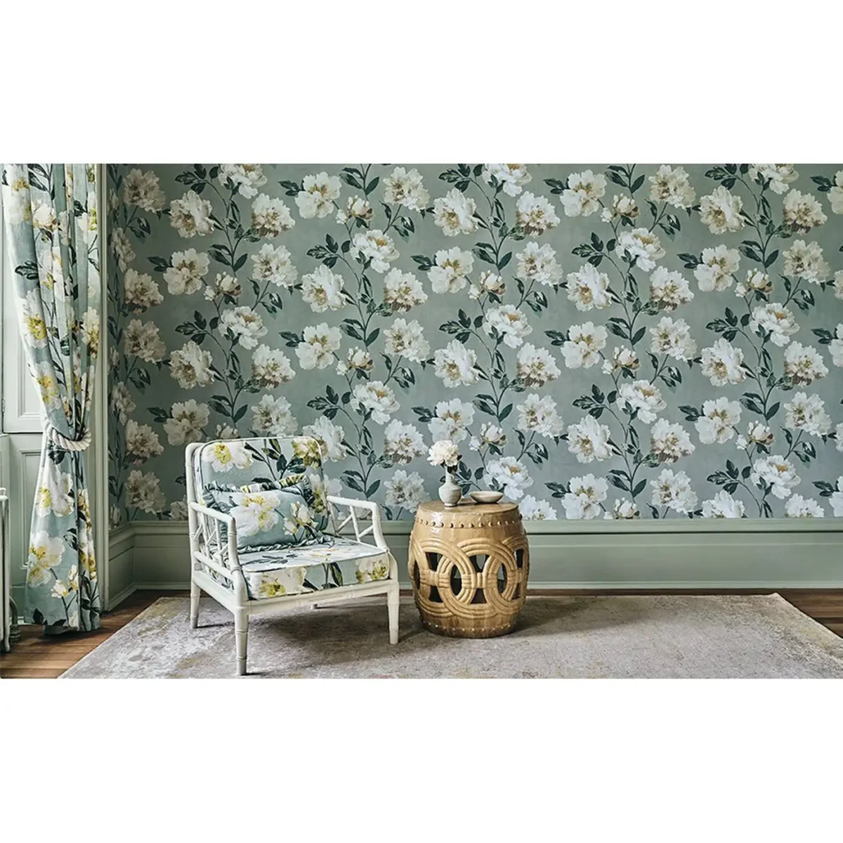 Odelia Wallpaper - French Blue by Odelia Wallpaper - French Blue from