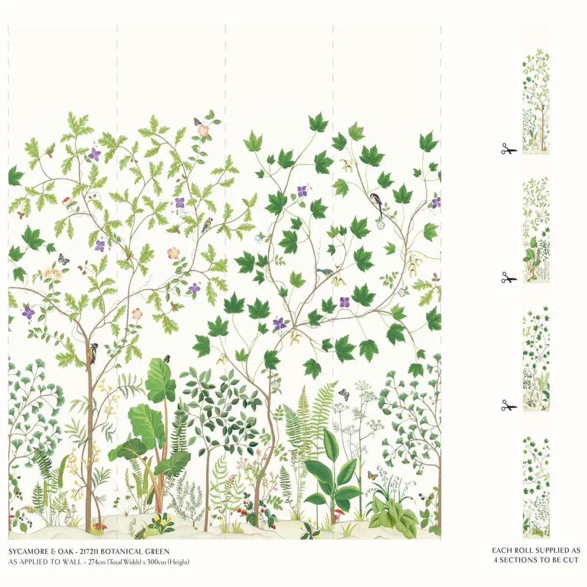 Sycamore and Oak Wallpaper - Botanical Green by Sycamore and Oak Wallpaper - Botanical Green from